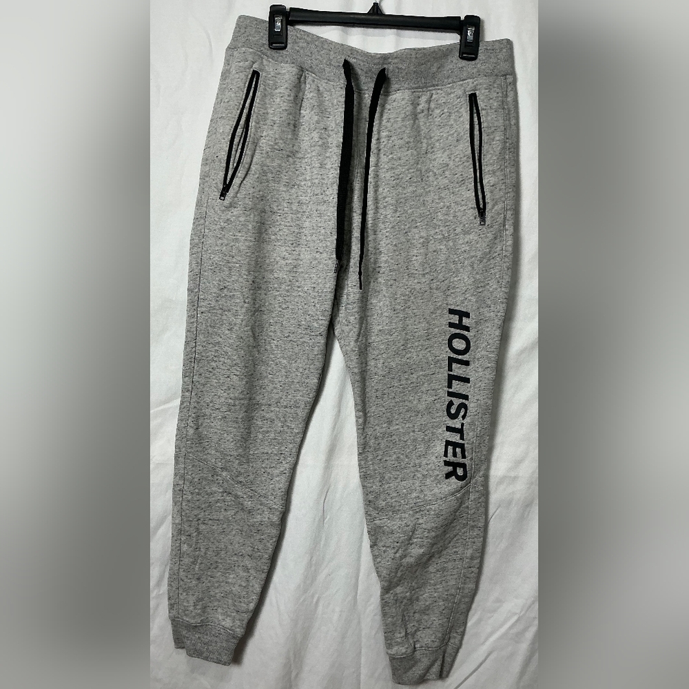 Hollister Gray Joggers with Black Logo